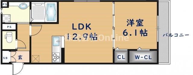 グレイスコートA棟(1LDK/3階)の間取り写真