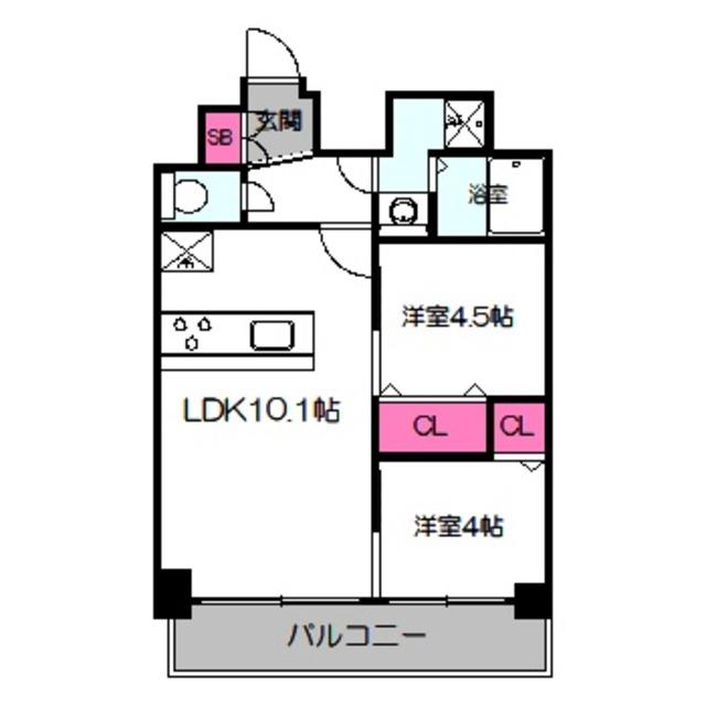 プレサンス野江内代ペルティエ(2LDK/13階)の間取り写真