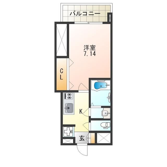 LUXE布施駅前(1K/8階)の間取り写真