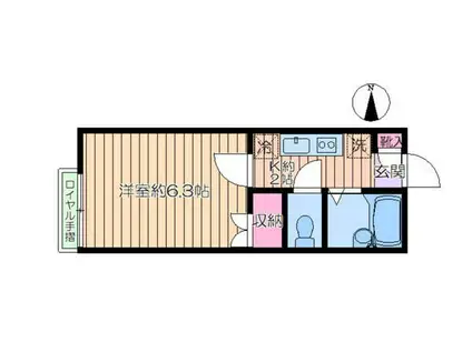 パークステュディオ(1K/1階)の間取り写真