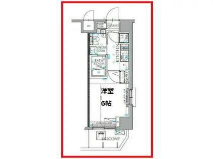 アルテシモ モンド(1K/6階)の間取り写真