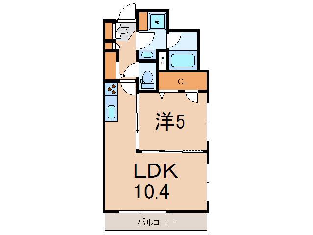 ベルヴュコート湘南(1LDK/8階)の間取り写真