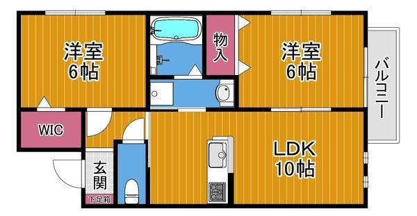 サフラン(2LDK/4階)の間取り写真
