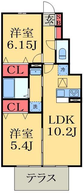 スマートコレイユ(2LDK/1階)の間取り写真