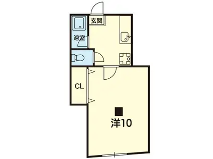 クレール新町(1K/4階)の間取り写真