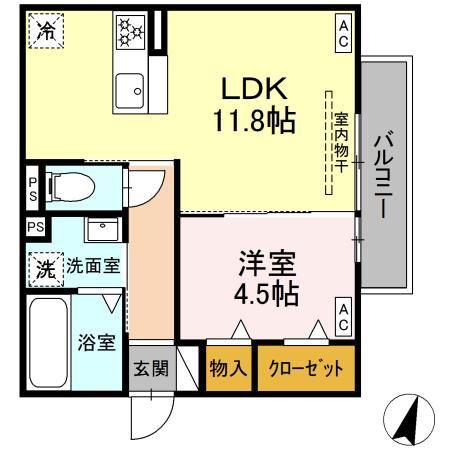 プルミエール今之浦(1LDK/2階)の間取り写真