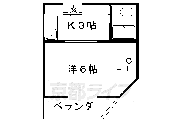 今出川うえだビル(1K/4階)の間取り写真