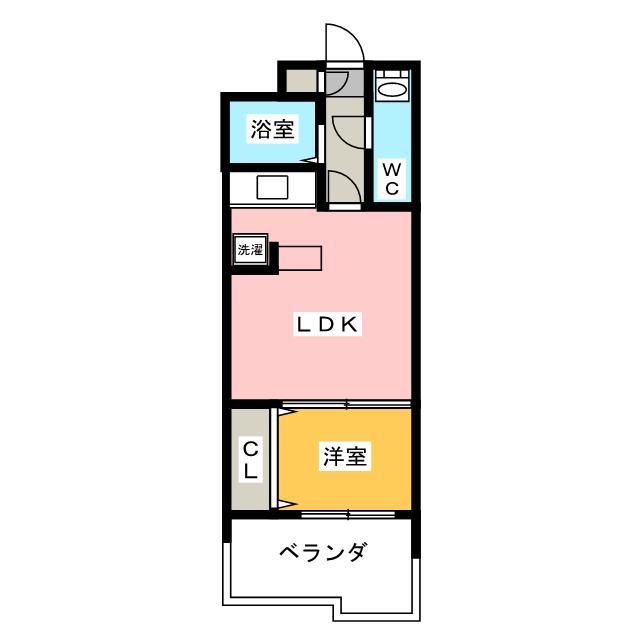 エステートモア 薬院NEST(1LDK/2階)の間取り写真