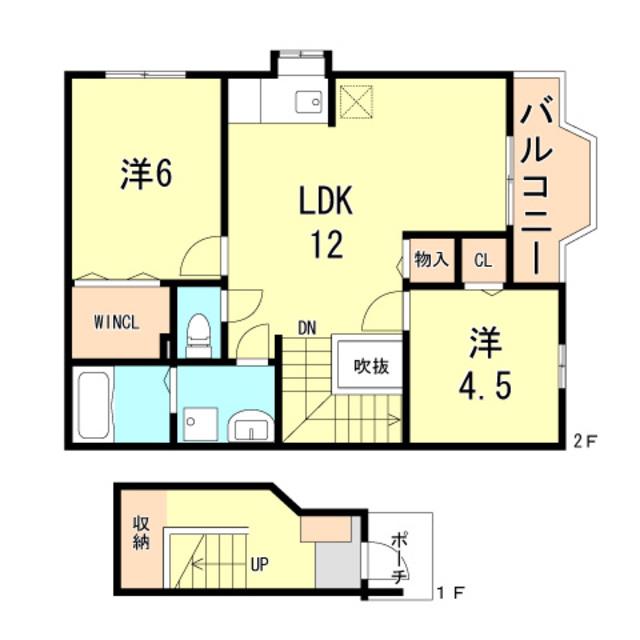 ルマージュ神戸3番館(2LDK/2階)の間取り写真
