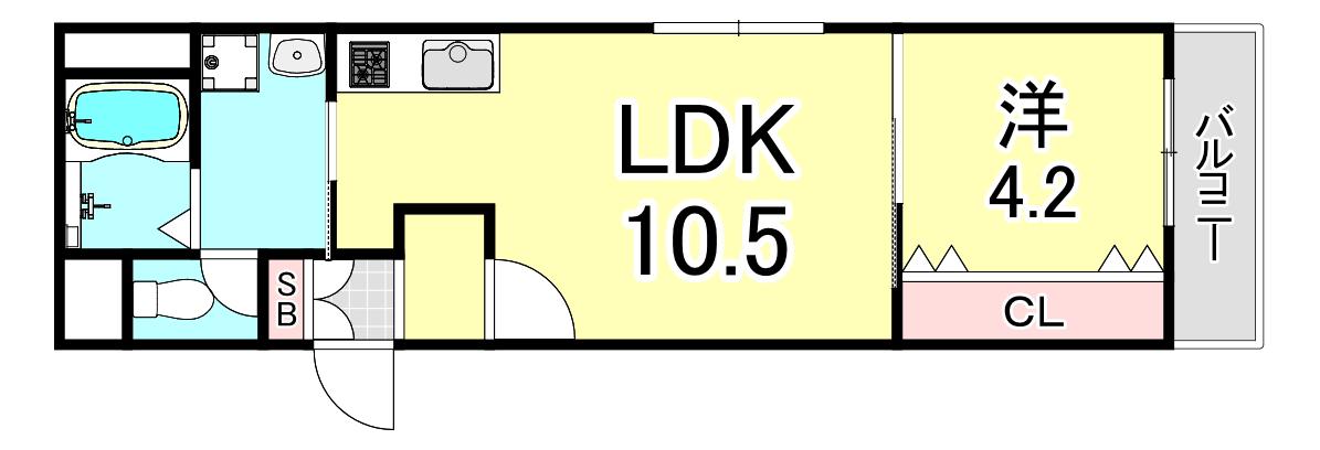 コフレ西宮(1LDK/3階)の間取り写真