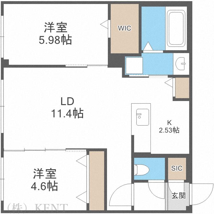 S-RESIDENCE琴似II(2LDK/3階)の間取り写真