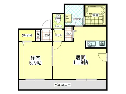 ステラガーデン(1LDK/5階)の間取り写真