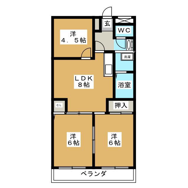 パークサイド(3LDK/1階)の間取り写真
