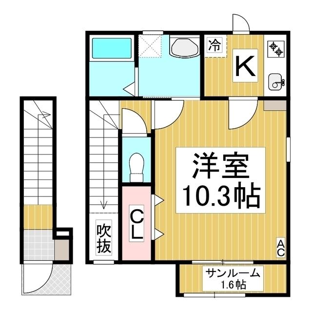 エコルポアイM(1K/2階)の間取り写真