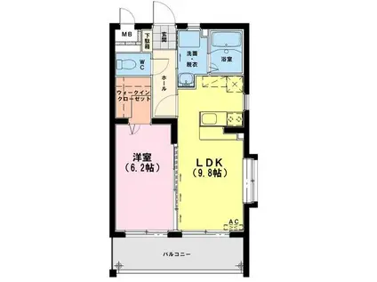 マリア・フローラ(1LDK/1階)の間取り写真