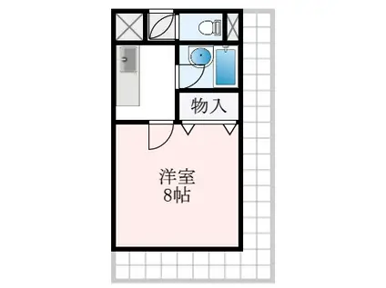 メゾン学園(1K/2階)の間取り写真