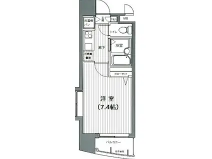 ガラシティ町(1K/4階)の間取り写真