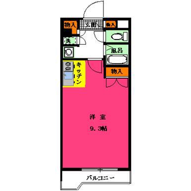 フレア金沢八景(1K/4階)の間取り写真