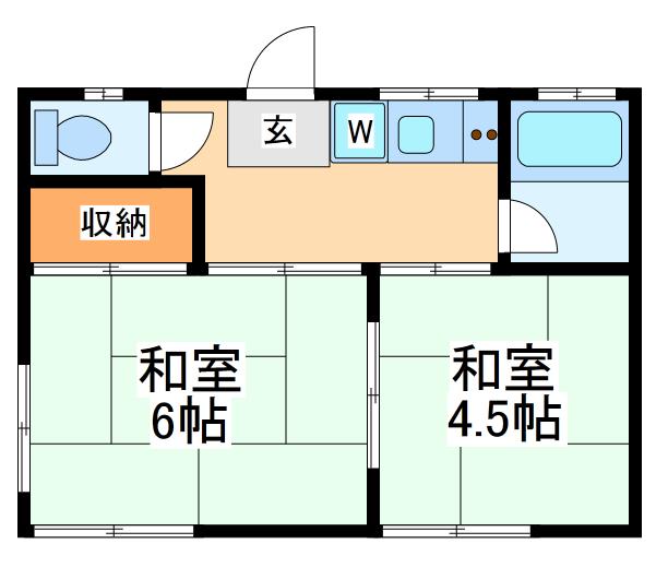 ハイツ三愛(2K/2階)の間取り写真