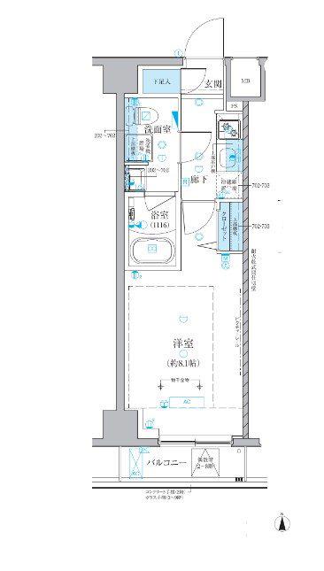 ベルシード池袋本町(1K/4階)の間取り写真