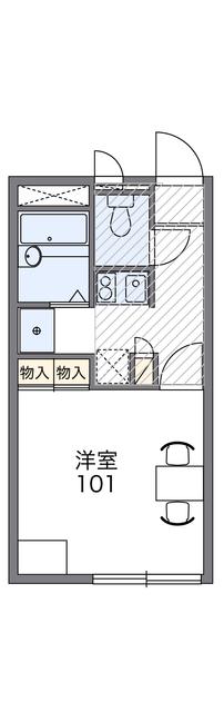 レオパレスエスポワール比島(1K/1階)の間取り写真
