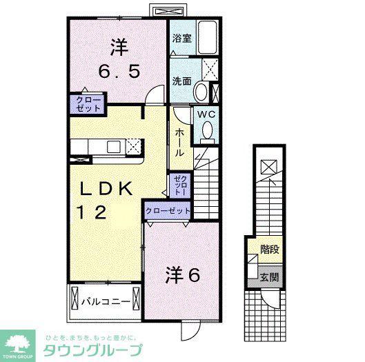 メルツ・ハイムII(2LDK/2階)の間取り写真