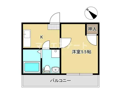 コーポひらやま(1K/4階)の間取り写真