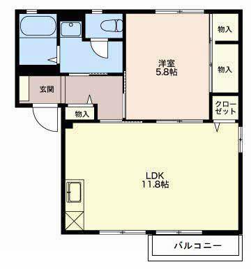 ミレニアム(1LDK/2階)の間取り写真
