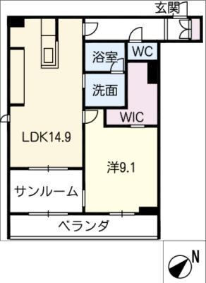 AIRES DOS(1LDK/2階)の間取り写真