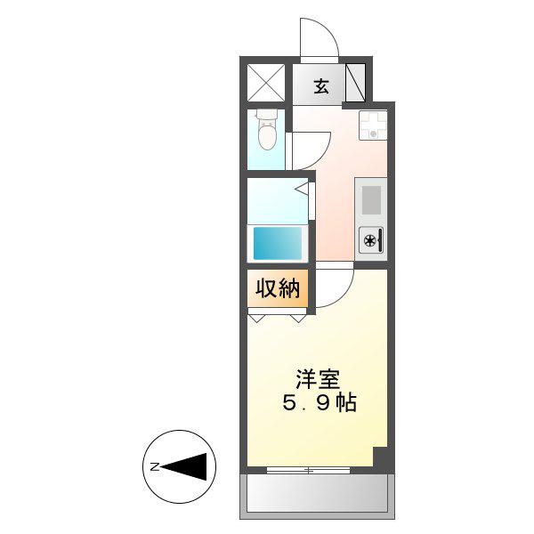 びいI千種(1K/6階)の間取り写真