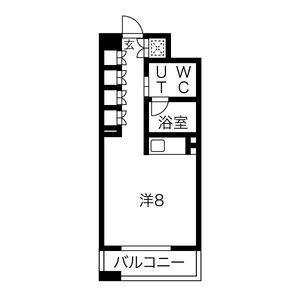 白川公園パークマンション(ワンルーム/11階)の間取り写真