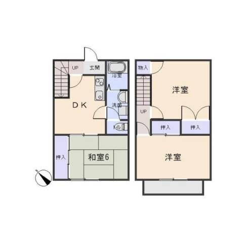 ルミネス くご(2LDK/1階)の間取り写真