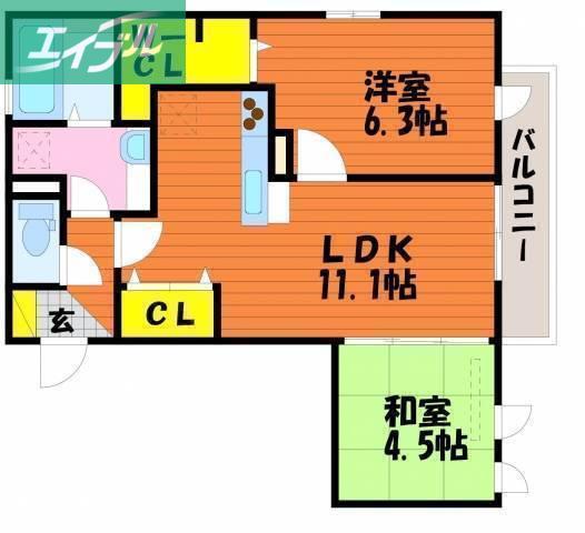 プレミアージュ(2LDK/2階)の間取り写真
