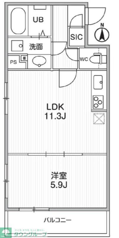 THE PALMS MUSE 新江古田(1LDK/2階)の間取り写真