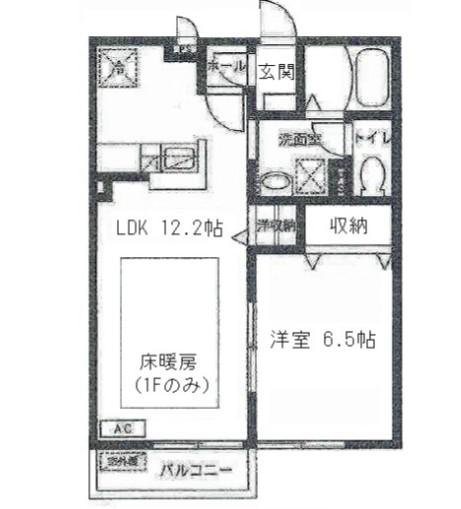 コンフォート並木西(1LDK/1階)の間取り写真