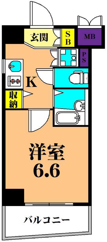 ヴェローナ大井南ルッソグランデ(1K/12階)の間取り写真
