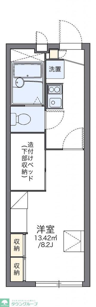 レオパレス平作(1K/1階)の間取り写真