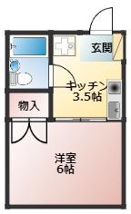 プレジール谷田(1K/2階)の間取り写真