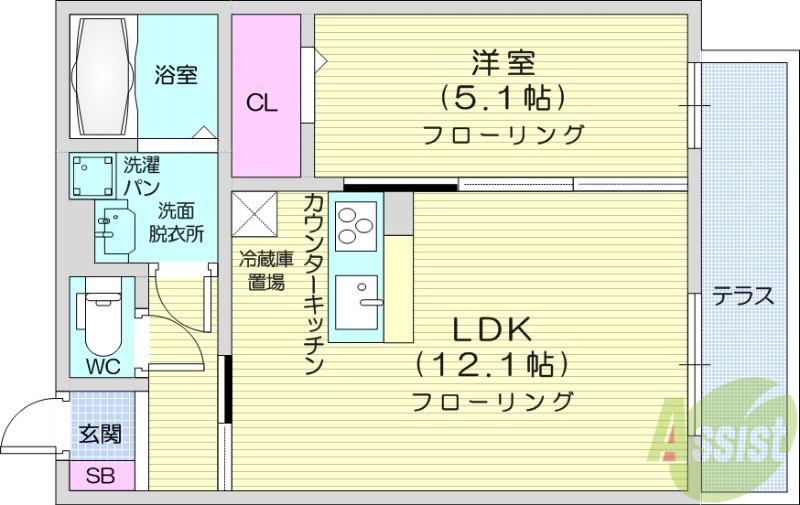 DーROOM 二軒茶屋 TMT(1LDK/2階)の間取り写真