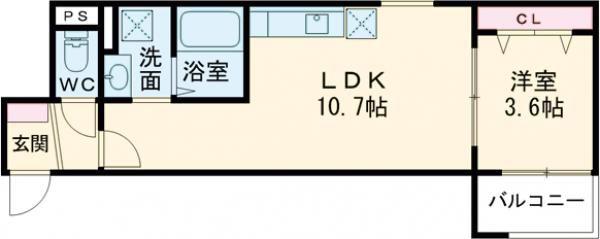 EIJU KOYAMA(1LDK/1階)の間取り写真