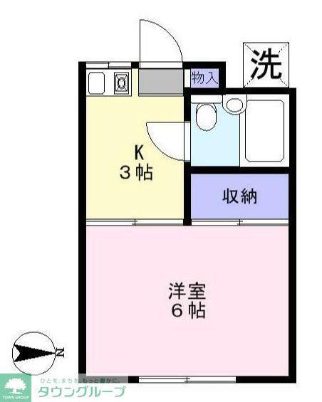 ホワイトコート(1K/1階)の間取り写真