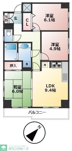 R FIELDS MATSUDO(3LDK/3階)の間取り写真