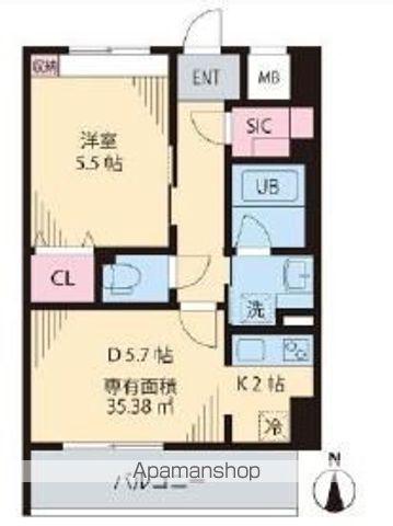グリーンリーフ西早稲田(1DK/4階)の間取り写真