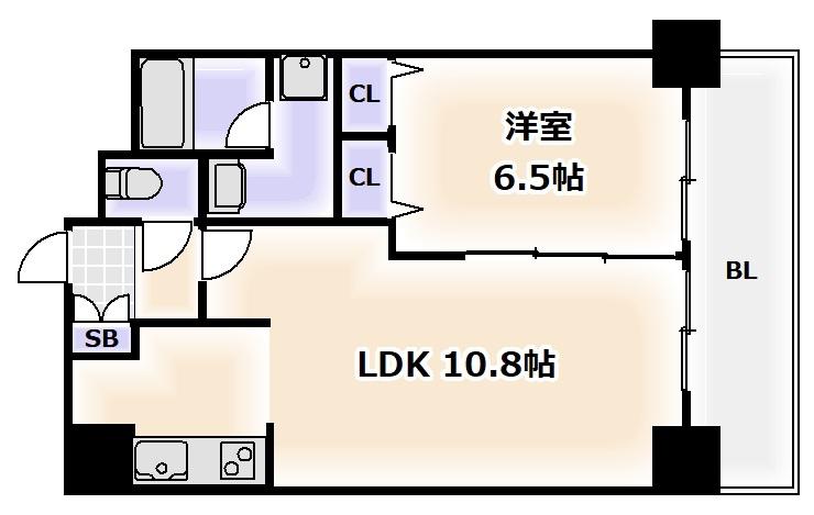 サンセリテ至誠会松崎町(1LDK/7階)の間取り写真