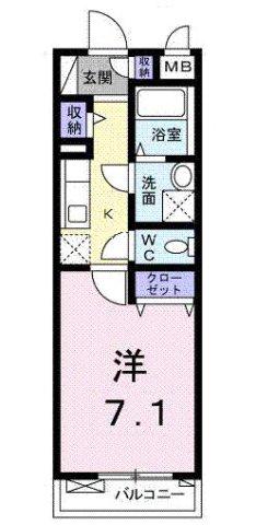 フレージュ山光(1K/2階)の間取り写真