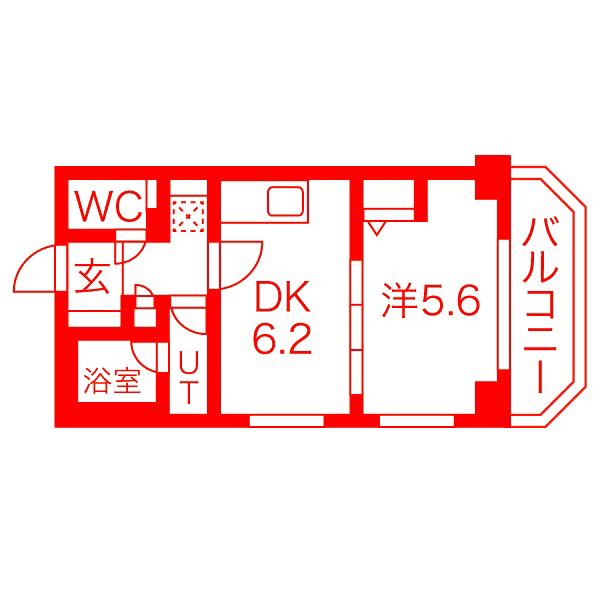 エムエー 大口マンション(1DK/4階)の間取り写真