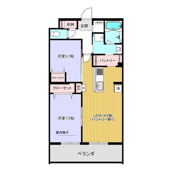 レジデンス グリシナ (2LDK/3階)の間取り写真