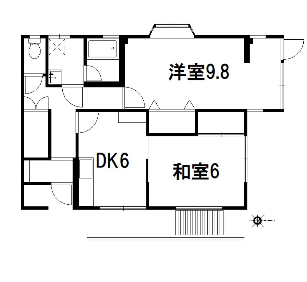 山本マンション(2DK/1階)の間取り写真