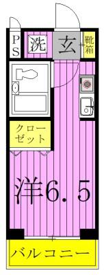 クレセントコート柏(ワンルーム/1階)の間取り写真