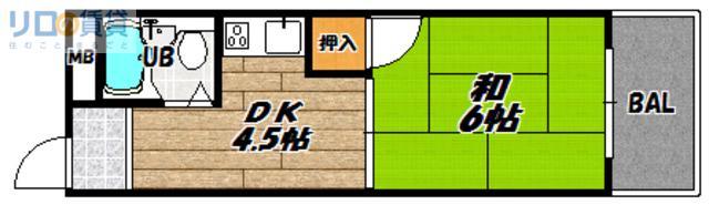 ヒカリ617(1DK/1階)の間取り写真
